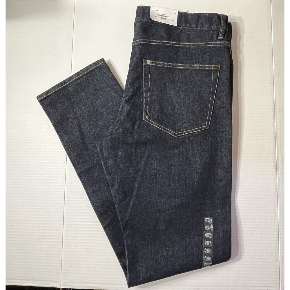 NWT H&M Jeans Men's 34x33 Slim Fit Blue Stretch Mallsoft Dark Academia